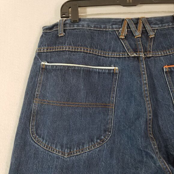 Marithe Francois Girbaud Jeans mens 38x28 brand x wide-leg baggy blue pants Y2K - Picture 10 of 15